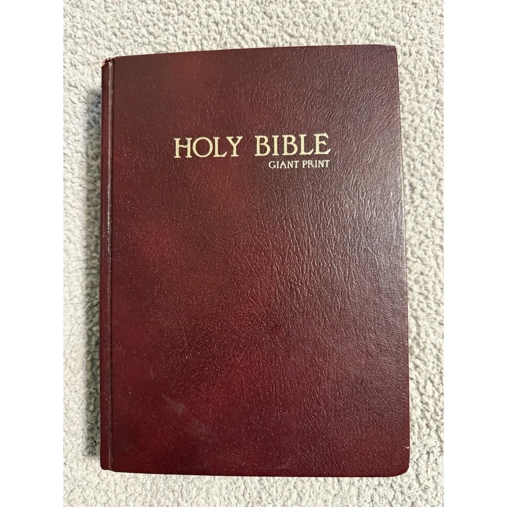 Holy Bible KJV Dugan 712 Giant Print Red Letter Ed Imitation Buffalo Leather EUC